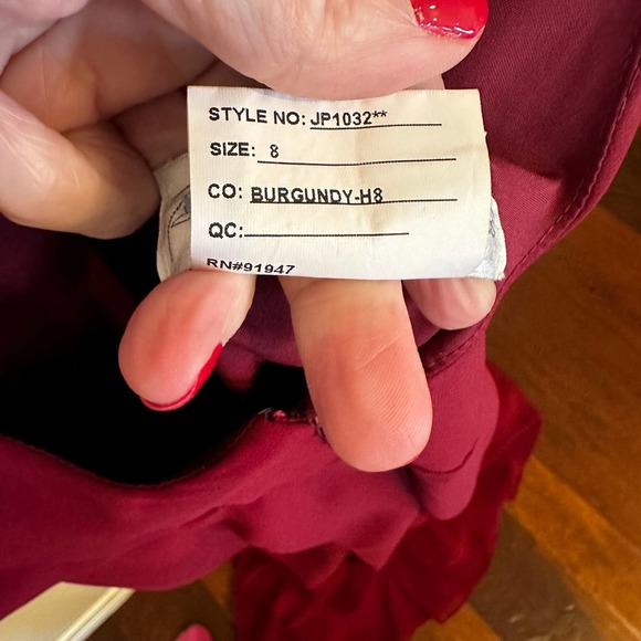 Jenny Packham Womens Burgundy Wine Colored Bridesmaid Formal Cowl Neck Maxi Gown - Picture 4 of 11